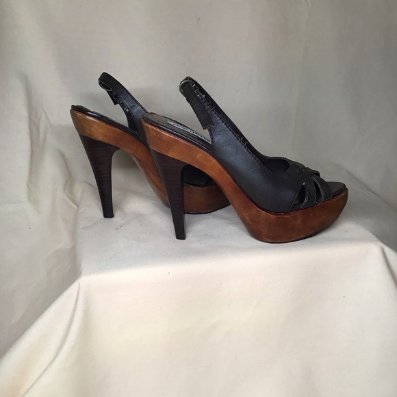 Steve Madden wood platform slingback heels size 7 - Picture 2 of 6